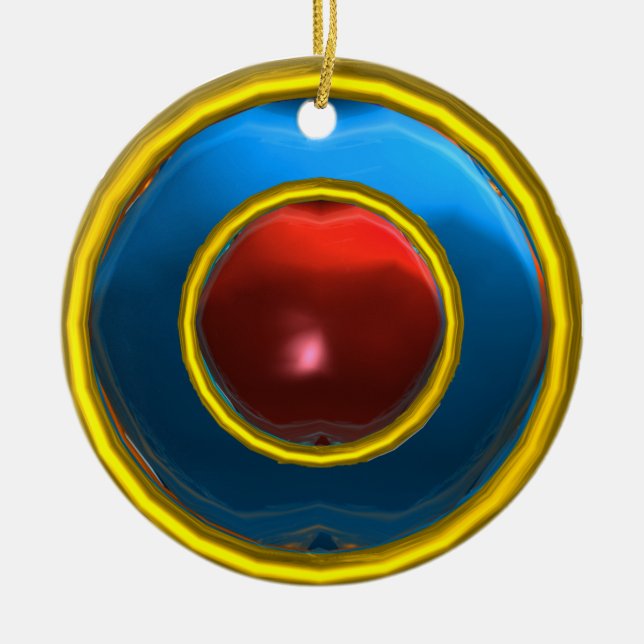 CLASSY RUBY- OCH SAPPHIRE GEM STONES JULGRANSPRYDNAD KERAMIK (Framsidan)