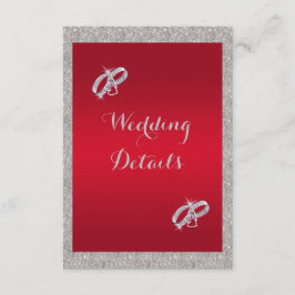 Classy Ruby Red & Sparkly Bauble jul Bröllop Tilläggskort