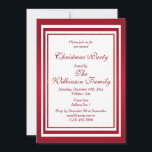 Classy Ruby Red & White jul Party Inbjudningar<br><div class="desc">Den vackra Classy romantiska julen Party inbjudan som passar för familj- eller företagshändelser, med en söt ruby red and white bakgrund med en glansig röd färgad glitter ram som innesluter dina evenemangsuppgifter. Fashionable modern design för alla festliga helgdag. All text, teckensnitt och teckensnitt i färg är helt och hållet anpassade...</div>