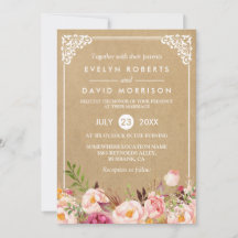 Classy Rustic Blommigt Ram Kraft | Formellt Bröllo