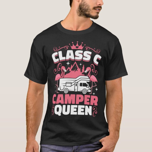 Classy RV Class C Camper Queen Campside Camping Wo T Shirt (Framsida)