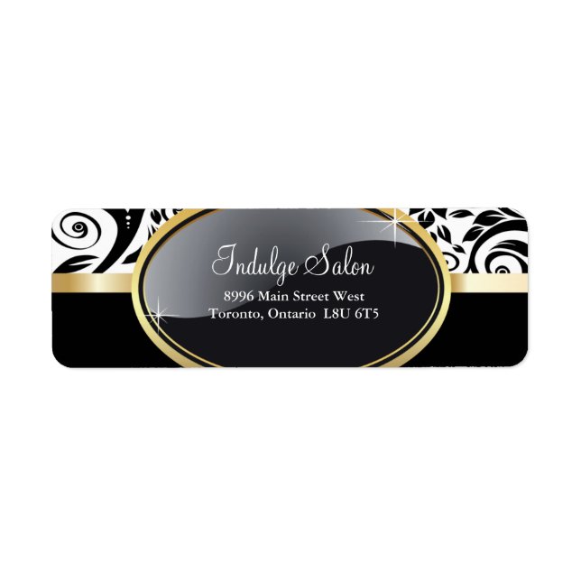 Classy Salon- och Spa-Returetiketter Returadress Etikett (Framsidan)