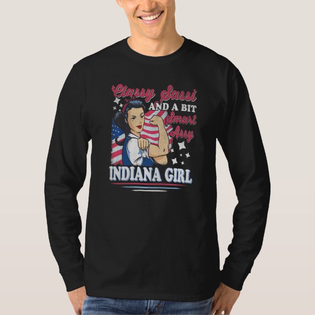 Classy Sassi och ett litet smart Assi Indiana Girl T Shirt (Framsida)
