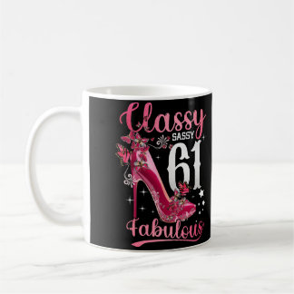 Classy Sassy 61 And Faburlous 61st Birthday Floral Kaffemugg