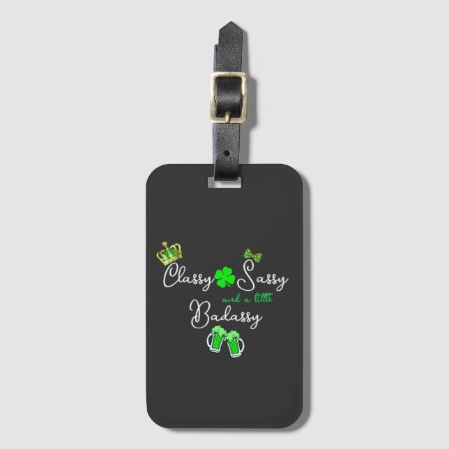 Classy Sassy och Badassy St. Patrick's Day Bagagebricka (Framsida vertikal)