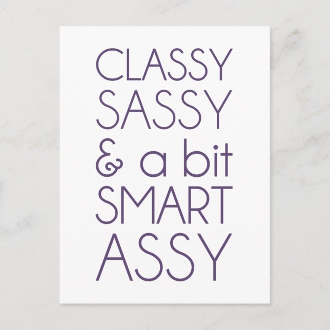 Classy Sassy och Bit Smart Assy Vykort (Framsida)