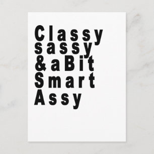 Classy Sassy och en bit Smart Assy Tshirts.png Vykort