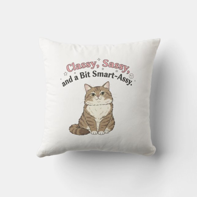 Classy, Sassy & Smart-Assy Cat Design Kudde (Baksida)