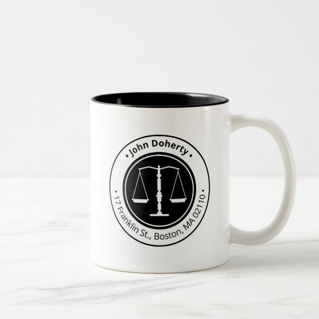 Classy Scales of Justice | Law Firm Två-Tonad Mugg (Höger)