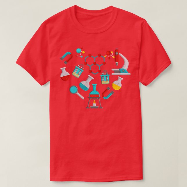 Classy Science merch Heart Kärlek Scientist-lärare T Shirt (Design framsida)