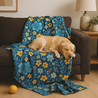 Classy Shabby chic Fransk Blommigt Art Mönster Duv Fleecefilt