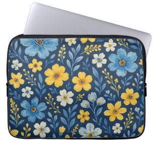 Classy Shabby chic Fransk Blommigt Art Mönster Duv Laptop Fodral