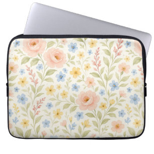 Classy Shabby chic Fransk Blommigt Art Mönster Laptop Fodral