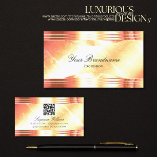Classy Shimmery Ro Guld med QR-kod Luxurious Visitkort