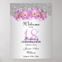 Classy Silver & Belladonna Lilies 18:e födelsedage