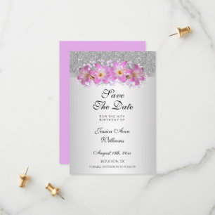 Classy Silver & Belladonna Lilies 18:e födelsedage Spara Datumet