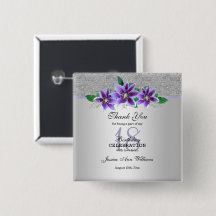 Classy Silver & Clematis Flowers 18:e födelsedagen