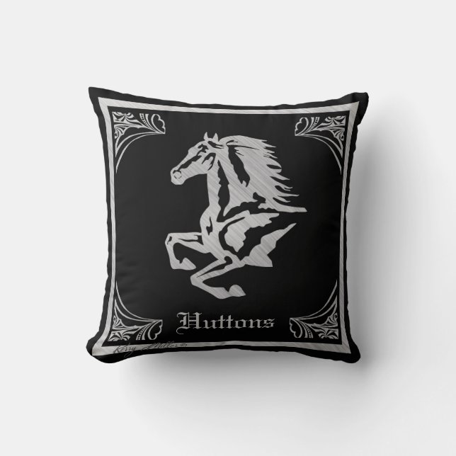 CLASSY SILVER HORSE SILHOUETTE KUDDE (Framsida)