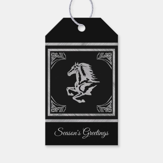 CLASSY SILVER HORSE SILHOUETTE PRESENTETIKETT (Framsidan)