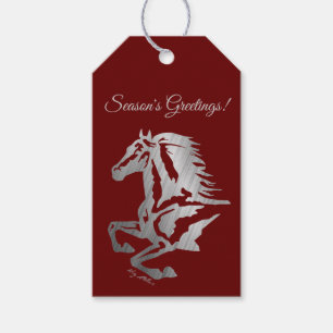 CLASSY SILVER HORSE SILHOUETTE PRESENTETIKETT
