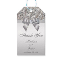 Classy Silver Sequins Bow Tack
