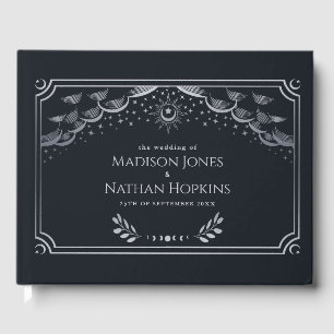 Classy Silver Tarot Card Bröllop Guest Bok