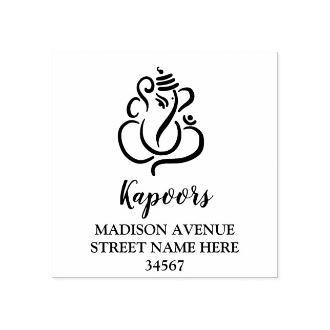 Classy Simple Ganesha/Indian God Bröllop Rubber St Stämpel (Tryck)