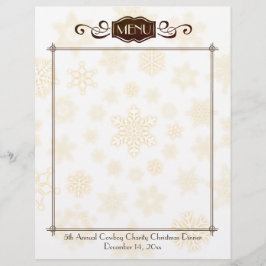 Classy snowflake-helgdag menyletterhead