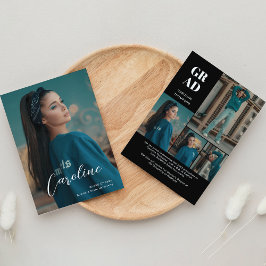 Classy Snyggt Black Photo Collage Studenten Meddelande