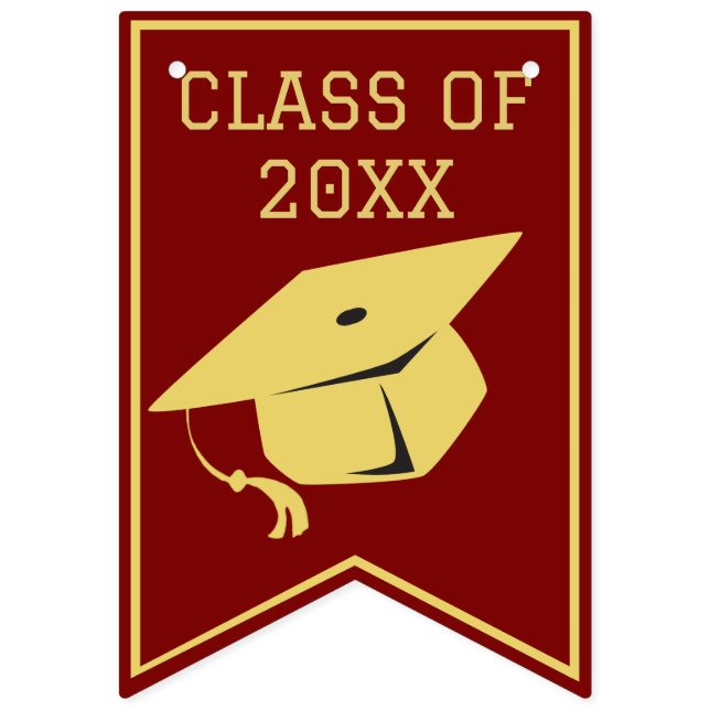 Classy Snyggt Guld på Studentfesten Maron Vimplar (Första flaggan)