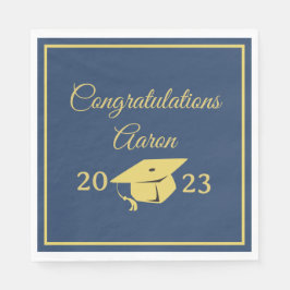 Classy Snyggt Guld på Studentfesten Navy Pappersservett