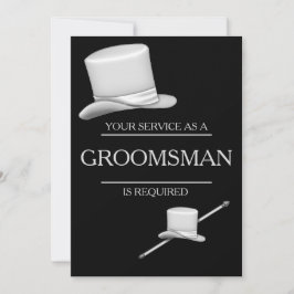 Classy Snyggt Silver Top hat Groomsman Inbjudningar
