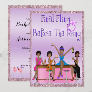 Classy Sparkles & Glitter Bachelorette Party Inbjudningar
