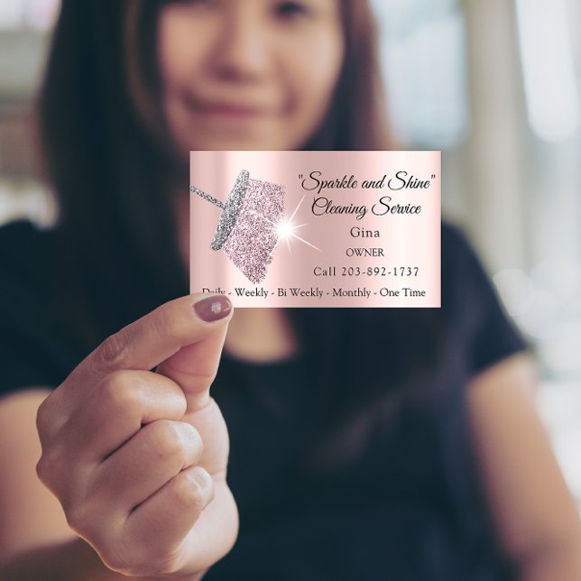 Classy Städning Service Maid Grått Silver Ro Magnetiska Visitkort (Classy Cleaning Service Maid Gray Silver Rose Business Card Magne)