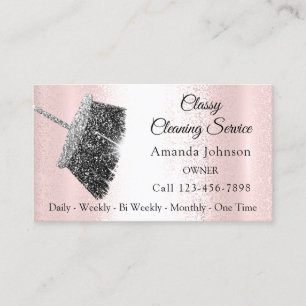 Classy Städning Service Maid Grått Silver Ro Rosa Visitkort