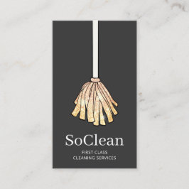 Classy Städning Service Maid Guld Glitter Visitkort