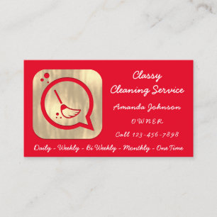 Classy Städning Service Maid Guld Groom Logotyp Re Visitkort