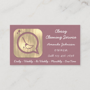 Classy Städning Service Maid Guld Groom Logotyp Ro Visitkort