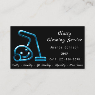 Classy Städning Service Maid Vacuum Cleaner Smile Visitkort