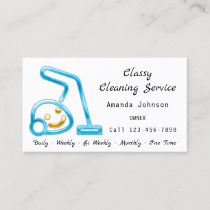 Classy Städning Service Maid Vacuum Cleaner Smile Visitkort