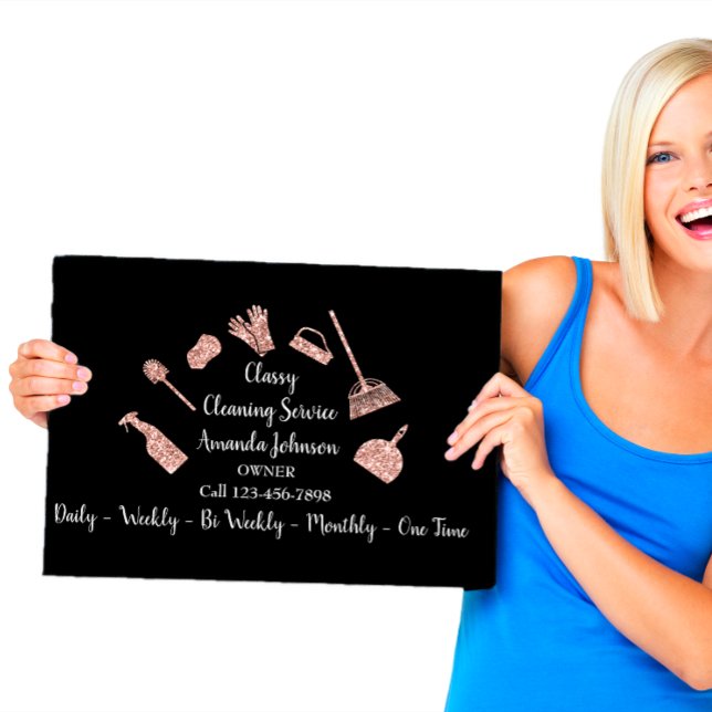 Classy Städning Services Guld Logotyp Maid Ro Glit Visitkort (Skapare uppladdad)