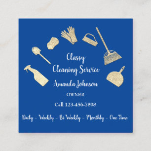 Classy Städning Services Guld Logotyp Maid Royal  Fyrkantigt Visitkort