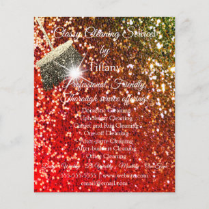 Classy Städning Services House Keeping Red Glitter Flygblad