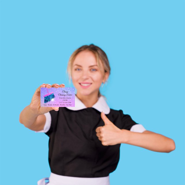 Classy Städning Services Rainbow Spark Glitter Visitkort (Skapare uppladdad)