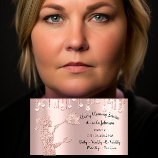 Classy Städning Services Ro Logotyp Maid Diamond Visitkort