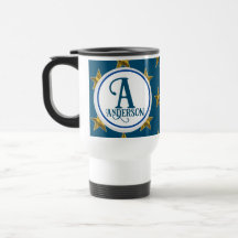 Classy Star Monogram-familjen Namn Brev Nautical