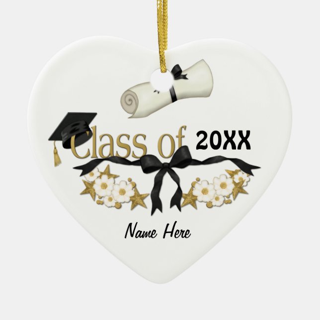 Classy Studenten Blommigt Julgransprydnad Keramik (Framsidan)