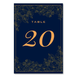 Classy Subtle Golden Mönster marinblått Bordsnummer