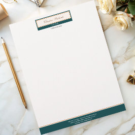 Classy Teal Ivory Business Brevhuvud