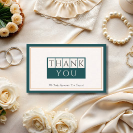 Classy Teal Ivory Tack Visitkort